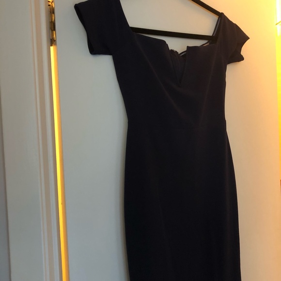 Navy Blue Off-the-Shoulder Maxi Dress - Picture 10 of 10
